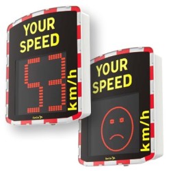 Panou radar indicare viteza alimentare hibrida si afisaj fata vesela/ trista 